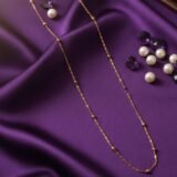 Delicate gold beaded chain necklace for women minimalist elegant neck jewelry worn on neck