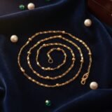 Delicate gold beaded chain necklace for women minimalist elegant neck jewelry worn on neck