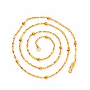 Delicate gold beaded chain necklace for women minimalist elegant neck jewelry worn on neck