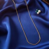 Premium gold box chain necklace for men and women minimalist elegant neck jewelry
