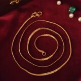 Elegant gold textured snake chain necklace for men and women minimalist neck jewelry