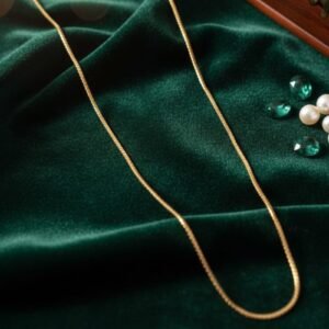 Elegant gold textured snake chain necklace for men and women minimalist neck jewelry